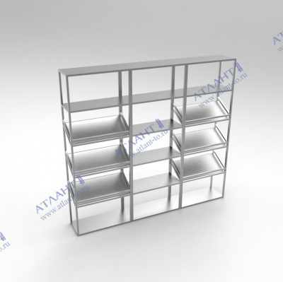 Стеллаж винный на металлокаркасе тройной ВВП-24