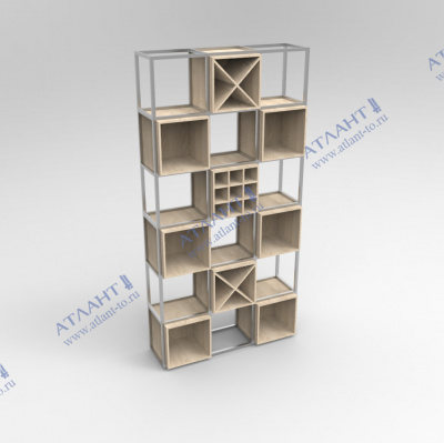 Стеллаж винный в комплекте с накопителем (тройной) ВВП-19